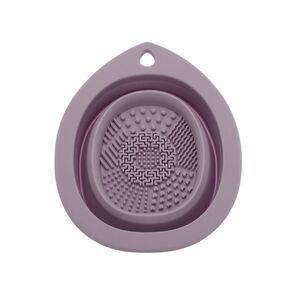 Teardrop Shape Makeup Brush Cleaning Mat Dark Purple